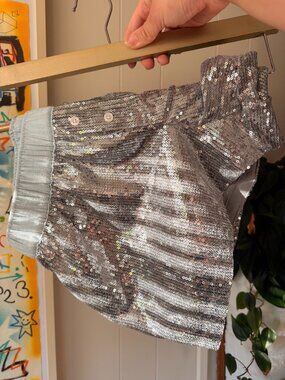 Hand Over Inspired Sequin Boxer Shorts Viral Party Core Y2K Going Out Shorts